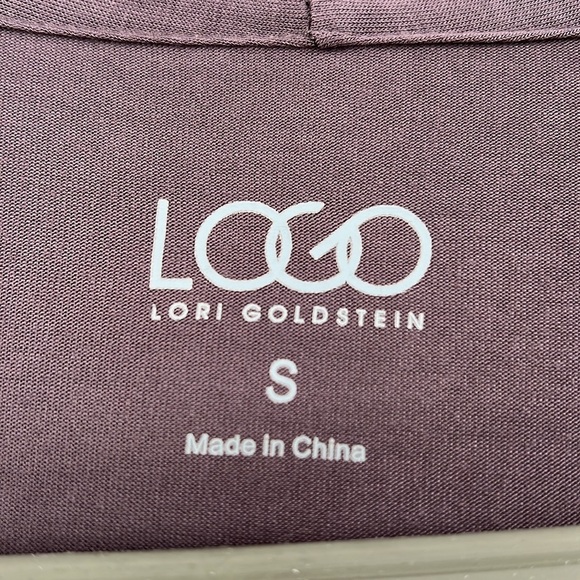 LOGO Lori Goldstein flowy buyer soft cardigan size small pockets lavender - Picture 2 of 8